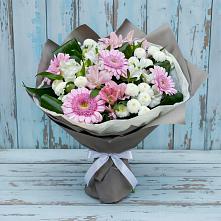 Букет цветов из:  Герберы, Альстромерии и Хризантемы в Покровском Ростовской области