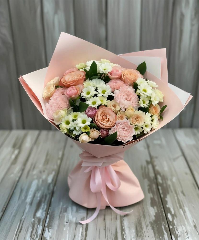 Букет цветов из: Гвоздики, Розы и Хризантемы в Покровском Ростовской области