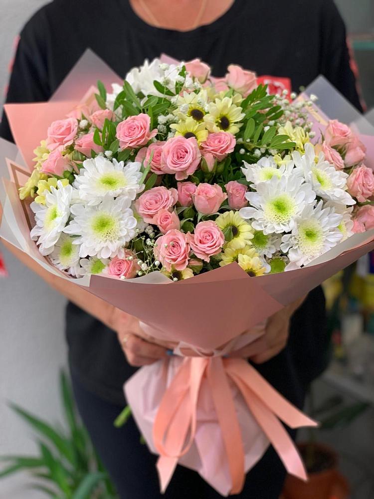 Букет цветов из: Розы и Хризантемы в Покровском Ростовской области