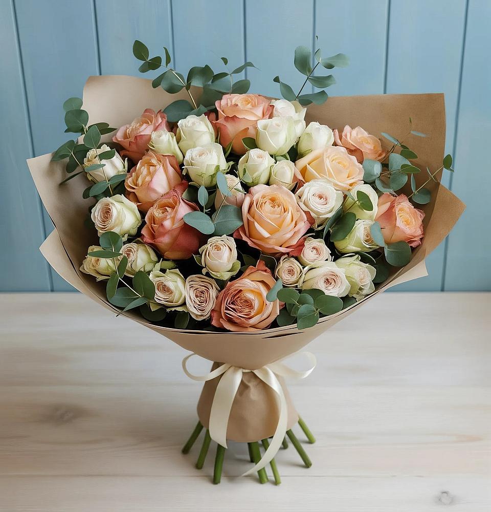 Букет цветов из: Альстромерии и Розы в Покровском Ростовской области