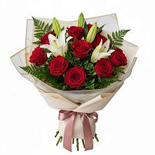 Букет цветов из:  Лилии и Розы в Покровском Ростовской области