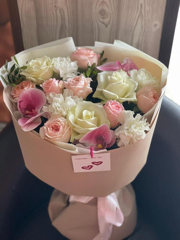 Букет цветов из: Орхидеи, Розы и Гвоздики в Покровском Ростовской области