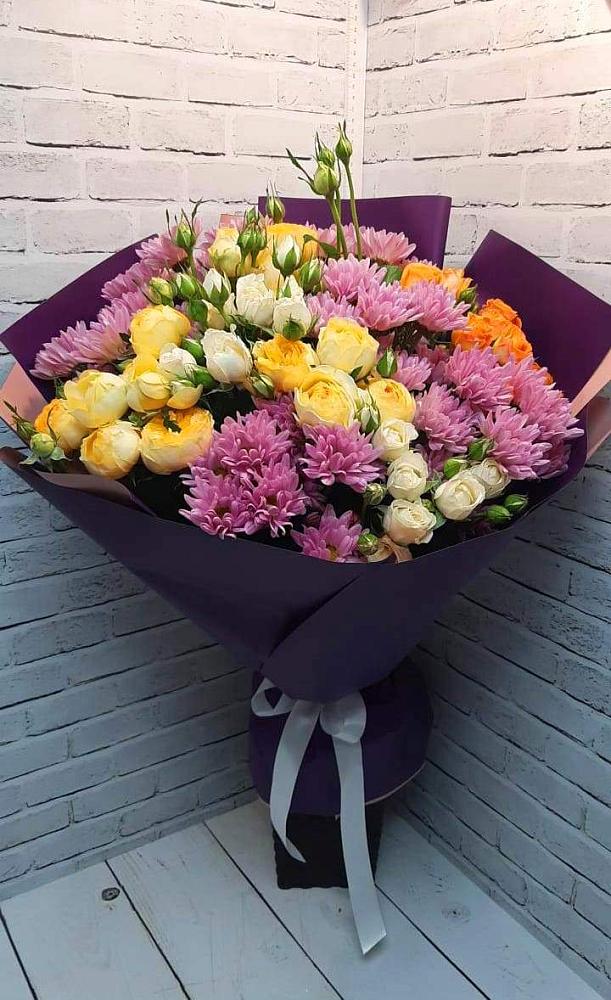 Букет цветов из: Хризантемы и Розы в Покровском Ростовской области