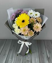 Букет цветов из:  Розы, Герберы и Хризантемы в Покровском Ростовской области