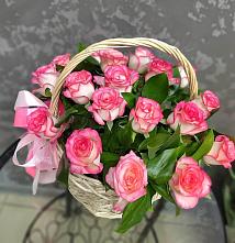 Цветочная композиция из Розы в корзине #REPLACE_PRED# Покровском Ростовской области