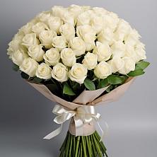 Букет 101 беля роза Белоснежка в Покровском Ростовской области
