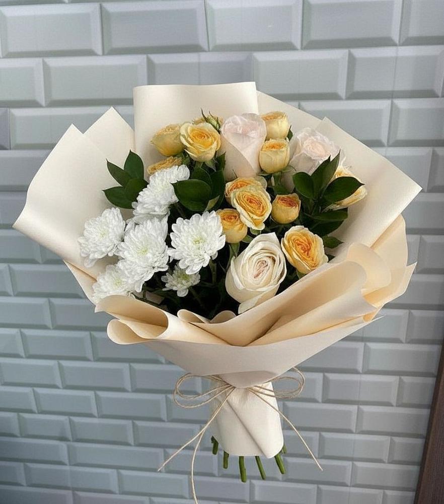 Букет цветов из: Розы и Хризантемы в Покровском Ростовской области