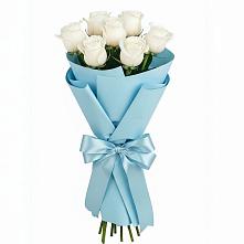 Букет 7 белых роз Проуд в Покровском Ростовской области