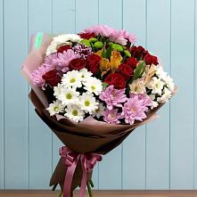 Букет цветов из:  Розы, Хризантемы и Альстромерии в Покровском Ростовской области