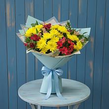 Букет цветов из:  Альстромерии и Хризантемы в Покровском Ростовской области