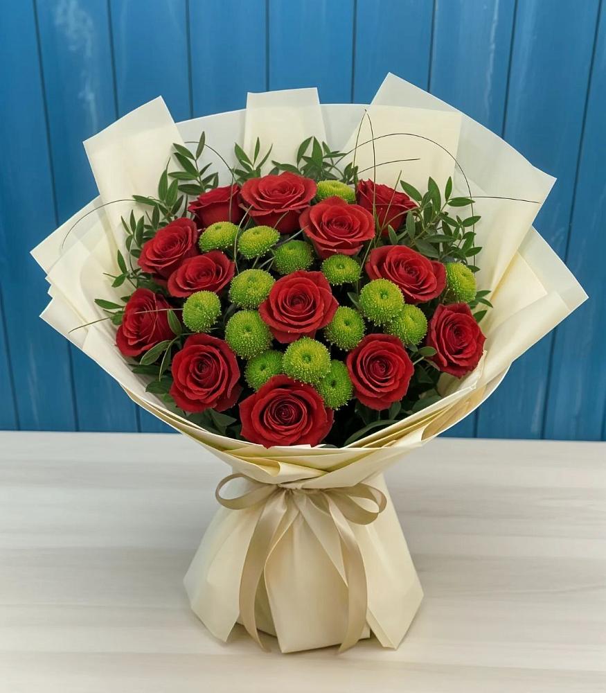 Букет цветов из: Розы и Хризантемы в Покровском Ростовской области